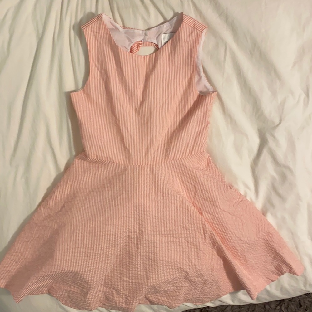 Red and white stripped kids dress